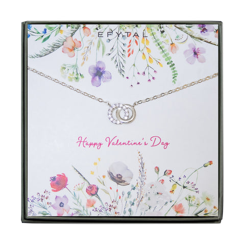 keisha interlocking rings necklace • happy valentine's day