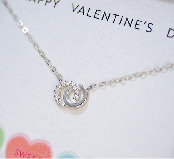 keisha interlocking rings necklace • valentine, candy hearts