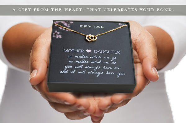 keisha interlocking rings necklace • mother & daughter, no matter where