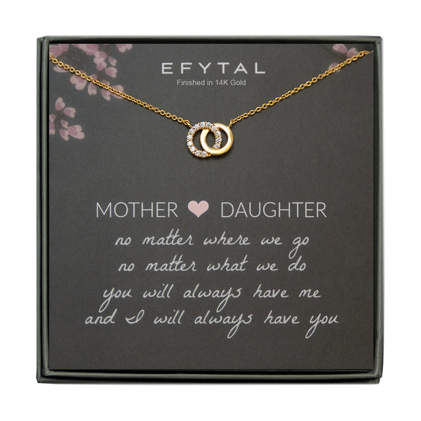 keisha interlocking rings necklace • mother & daughter, no matter where