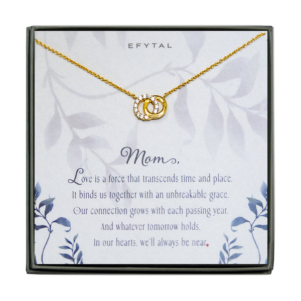 keisha interlocking rings necklace • mom, always near