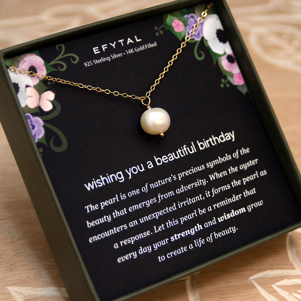 kinzie floating pearl necklace • beautiful birthday
