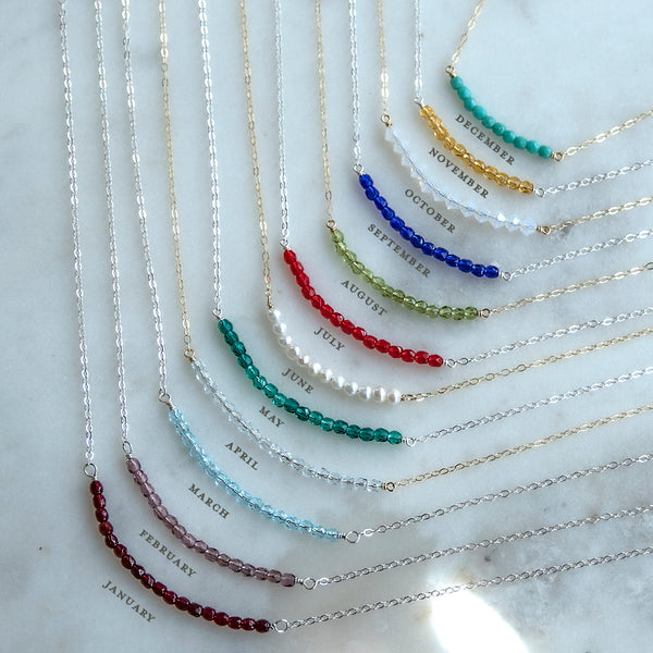 lia 12-20 bead necklace • birthday wishes