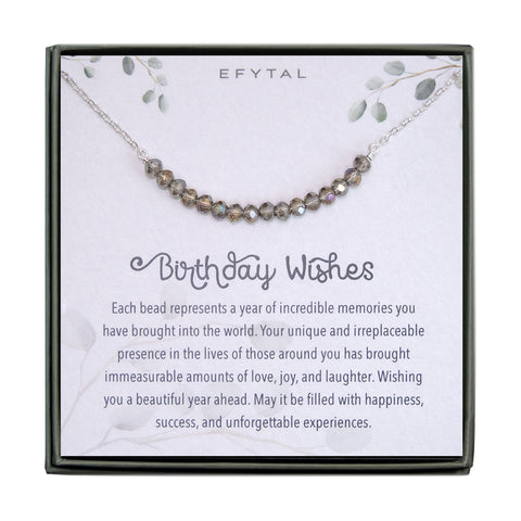 lia 12-20 bead necklace • birthday wishes