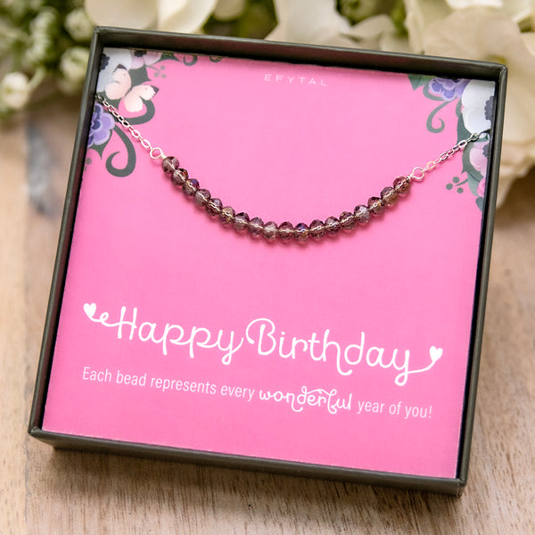 lia 18 bead necklace • happy 18th birthday