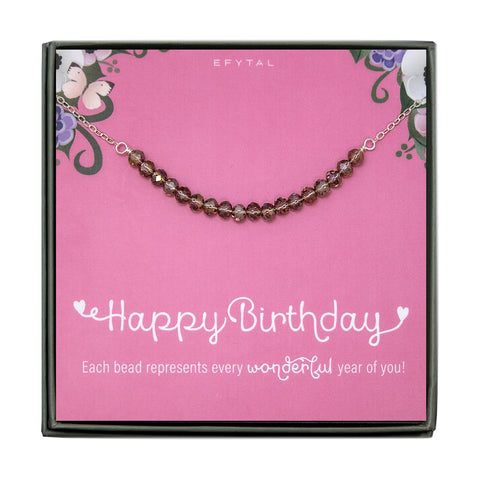lia 18 bead necklace • happy 18th birthday