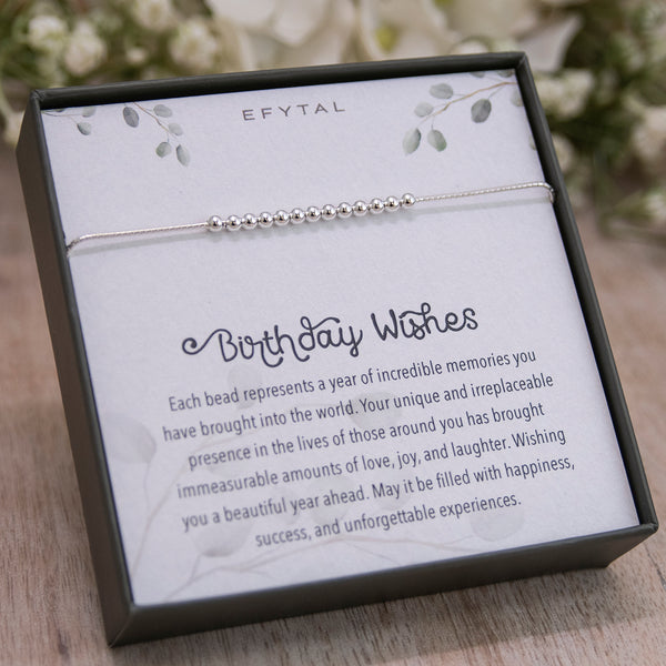 maya 12-18 bead bracelet • birthday wishes