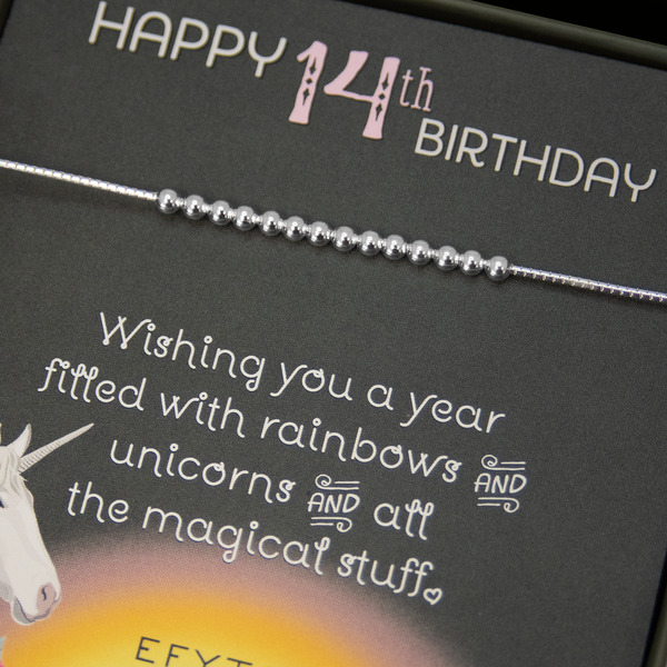 maya 14 bead bracelet • happy 14th birthday unicorn