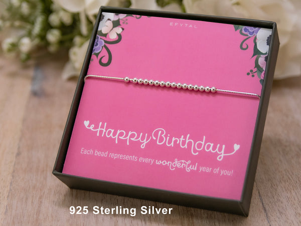 maya 12-18 bead bracelet • pink happy birthday