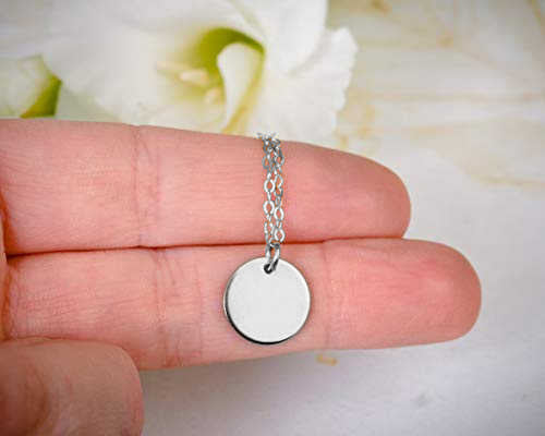 medium two initial necklace (1/2"), silver