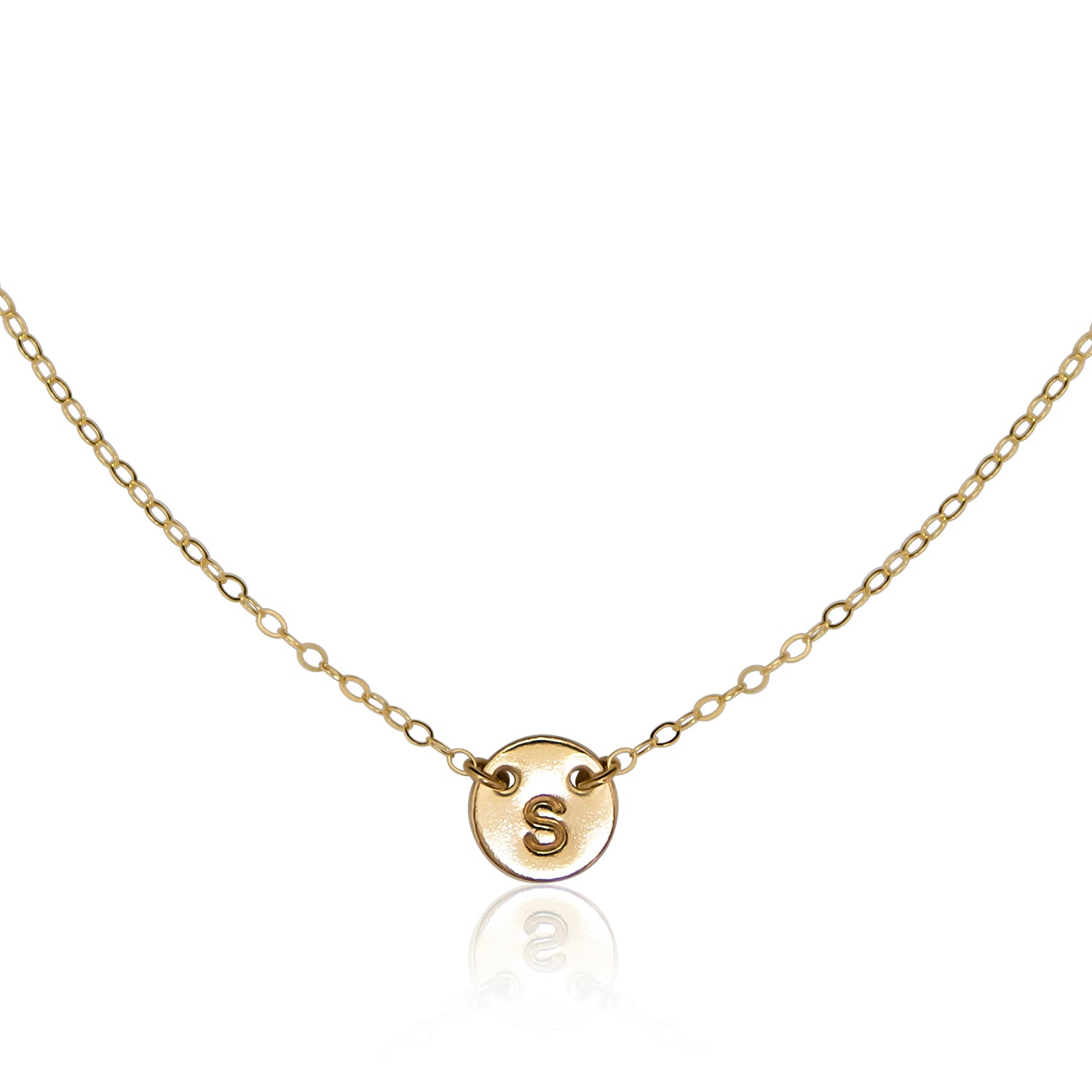 mini two hole initial necklace (3/8