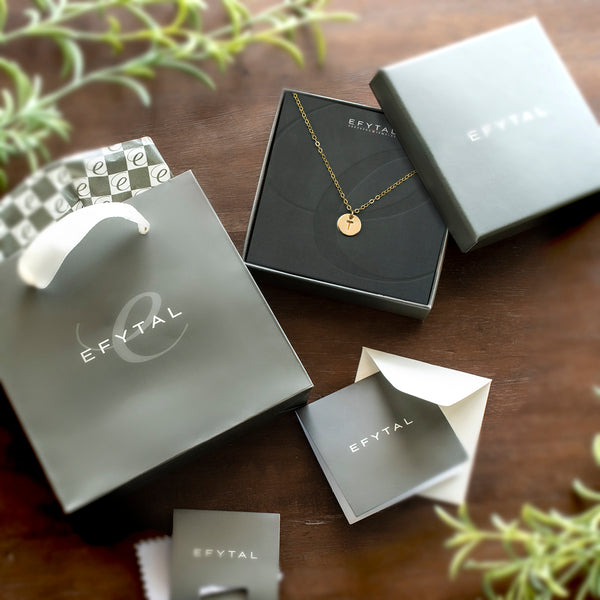 mini initial necklace (3/8"), gold