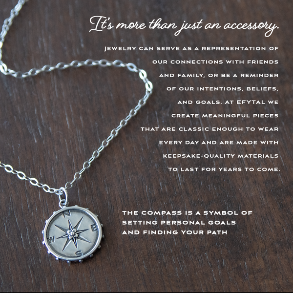 nellie compass necklace, silver or gold • boldest adventure