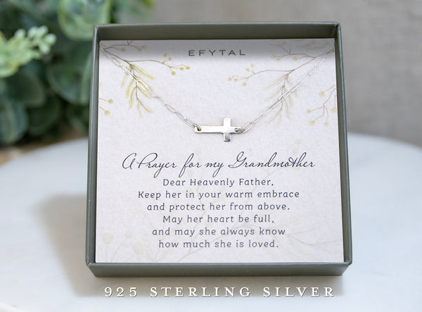 noah sideways cross necklace/bracelet/anklet • prayer for my grandmother
