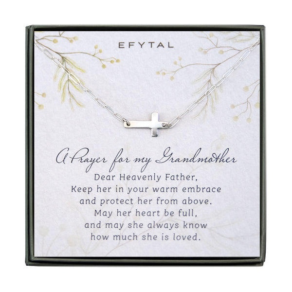 noah sideways cross necklace/bracelet/anklet • prayer for my grandmother