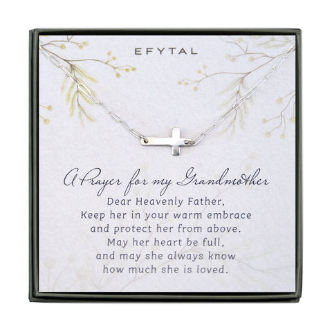 noah sideways cross necklace/bracelet/anklet • prayer for my grandmother