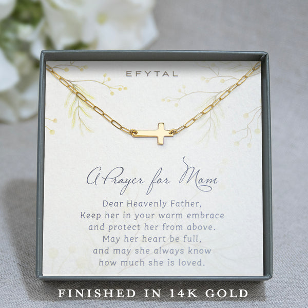 noah sideways cross necklace/bracelet/anklet • prayer for mom