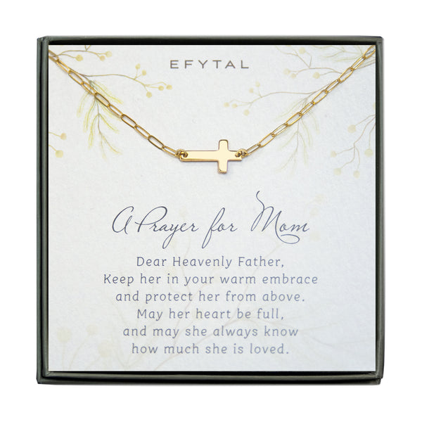 noah sideways cross necklace/bracelet/anklet • prayer for mom