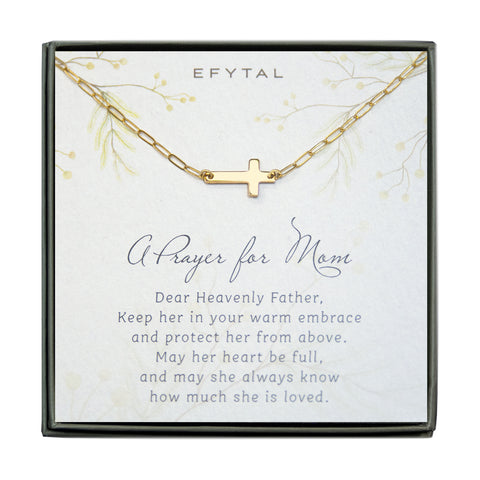 noah sideways cross necklace/bracelet/anklet • prayer for mom