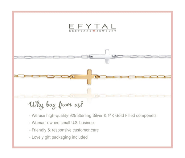 noah sideways cross necklace/bracelet/anklet • prayer for mom