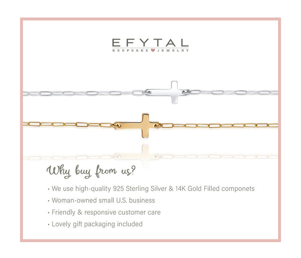 noah sideways cross necklace/bracelet/anklet • prayer for my grandmother