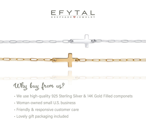 noah sideways cross bracelet • faith