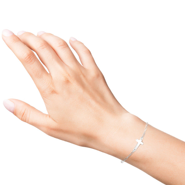 noah sideways cross necklace/bracelet/anklet • prayer for mom