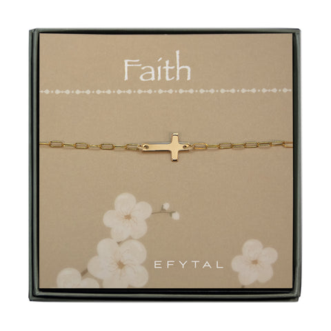 noah sideways cross bracelet • faith