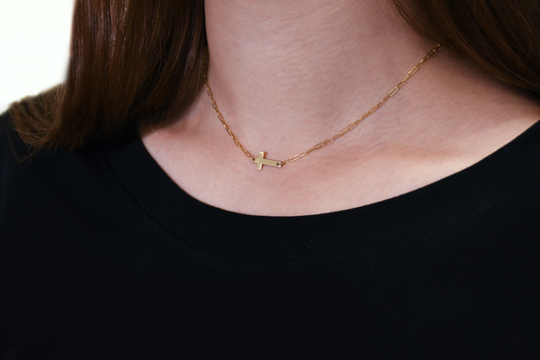 noah sideways cross necklace/bracelet/anklet • prayer for mom