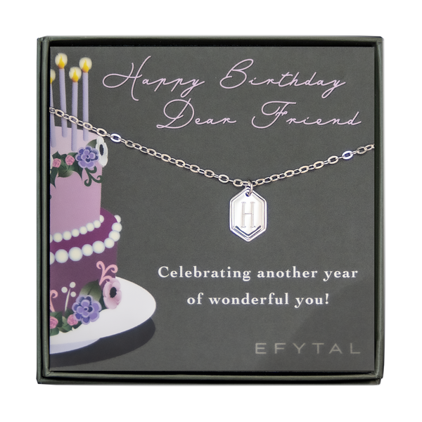EFYTAL Sterling Silver Initial Necklace • Cool Gift Idea for Teens