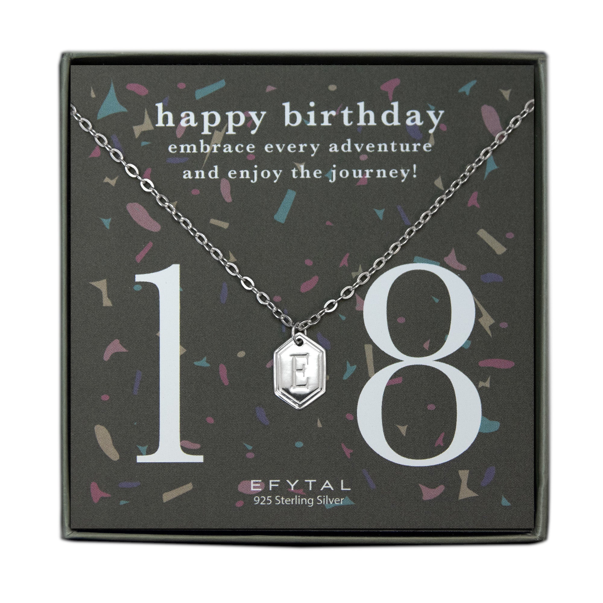 EFYTAL Sterling Silver Initial Necklace • 18th Birthday Gift for