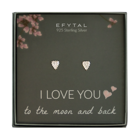 phyllis cz heart earrings • i love you