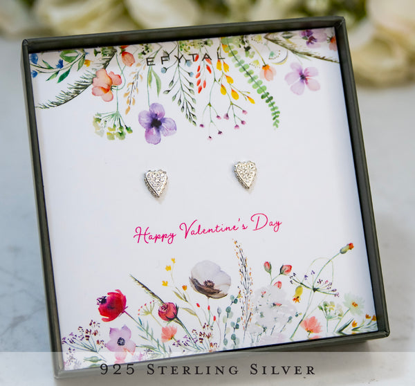 phyllis cz heart earrings • happy valentine's day