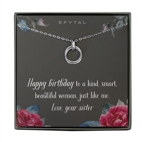 priscilla connected ring necklace • sister birthday