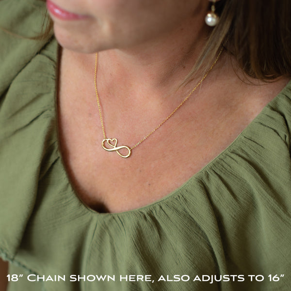 ruth eternal heart necklace, silver or gold • mother & daughter, never apart