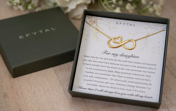 ruth eternal heart necklace, silver or gold • for my daughter