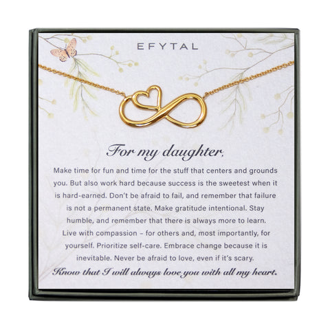 ruth eternal heart necklace, silver or gold • for my daughter