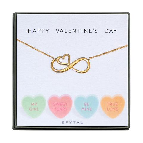 ruth eternal heart necklace, silver or gold • valentine, candy hearts