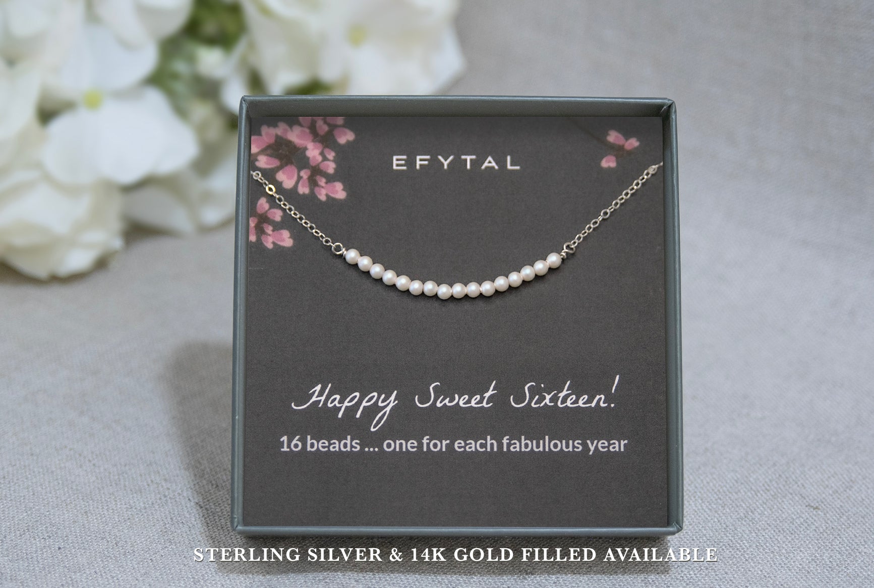 sweet sixteen pearl necklace • meaningful birthday gift • EFYTAL