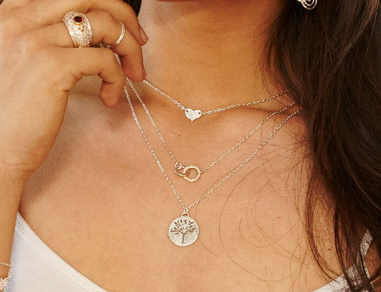 hannah silver tree of life necklace • sisters