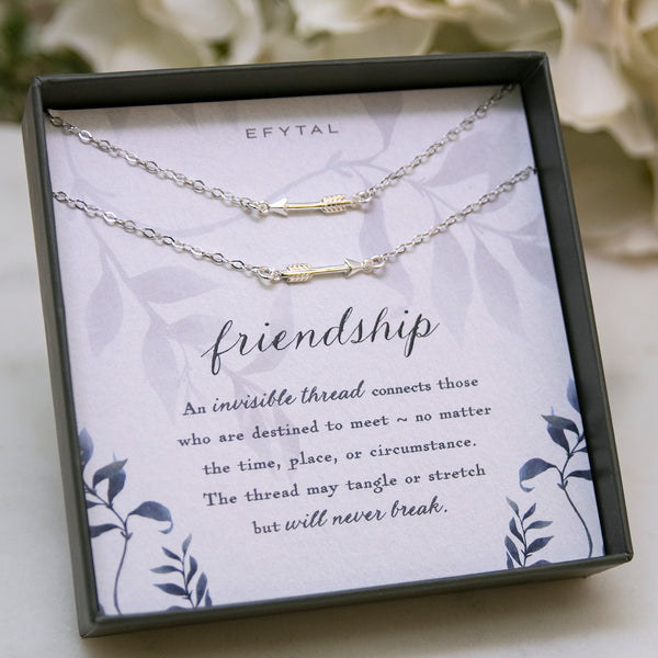 ursula arrow necklace set • friendship, invisible thread