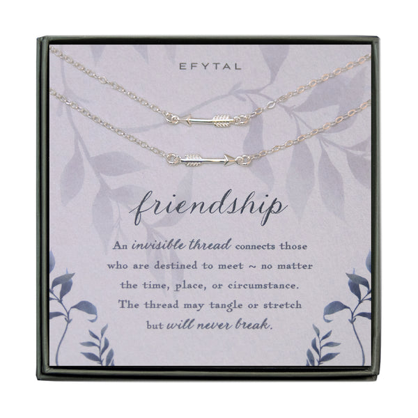 ursula arrow necklace set • friendship, invisible thread