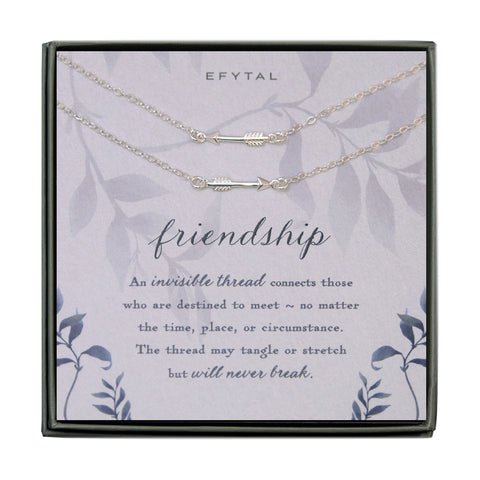 ursula arrow necklace set • friendship, invisible thread