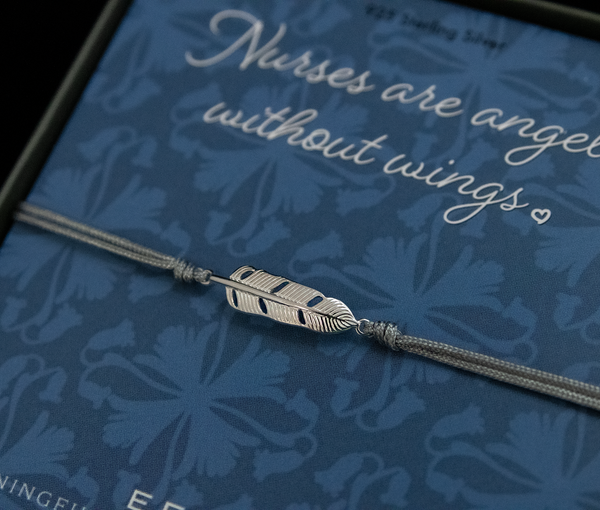 constance feather bracelet • nurses are angels