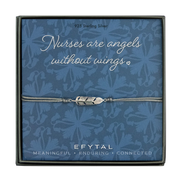 constance feather bracelet • nurses are angels