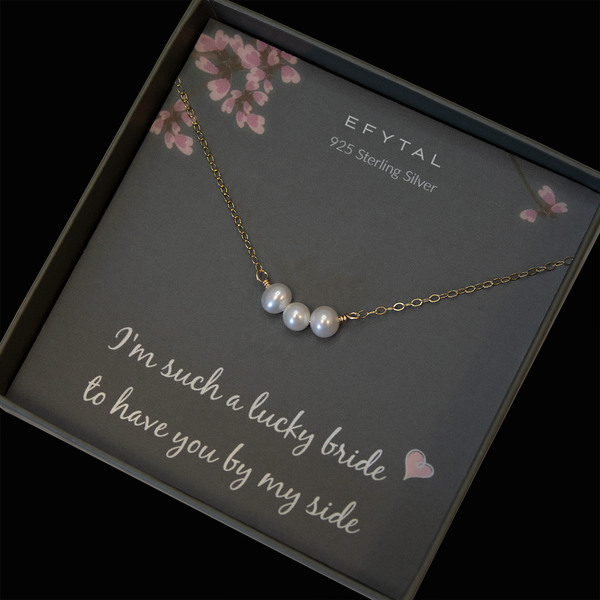 alexa pearl bar necklace • lucky bride