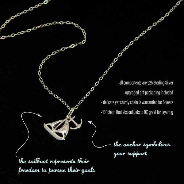 mara sailboat & anchor necklace • wildest dreams