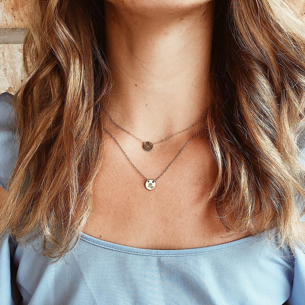 zodiac symbol two hole necklace • zodiac eye card