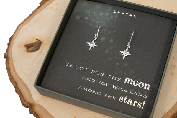 essa cz star burst earrings • shoot for the moon