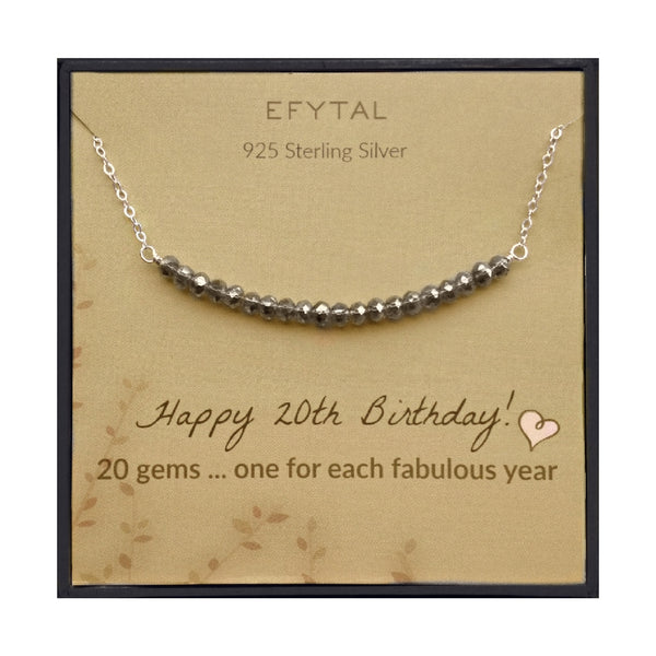 lia 20 bead necklace • happy 20th birthday